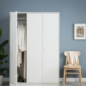 White 3 Door Powder Coated Almirah